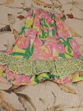 Lilly Pulitzer for Target Pink, Green & Yellow Floral Ruffle Sundress